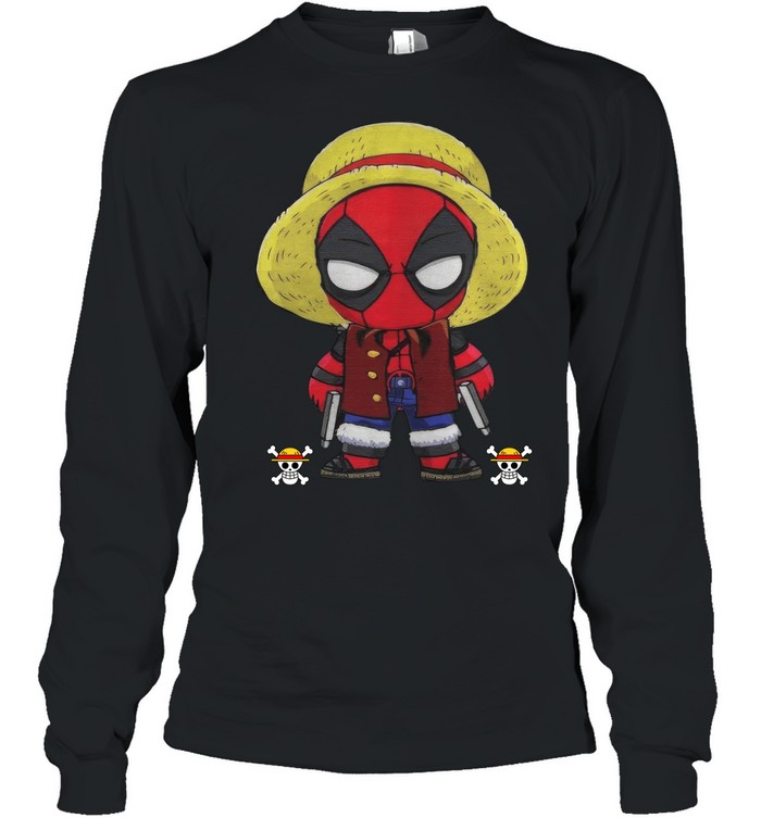 Deadpool Luffy Funny One Piece Long Sleeved T-shirt