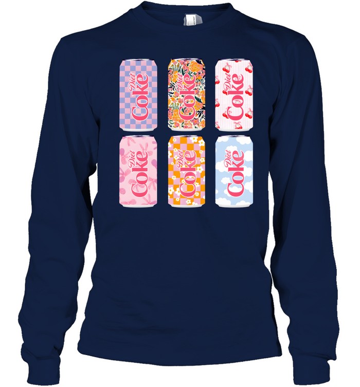 Diet Coke Coquette Aesthetic Pastel Pattern Long Sleeved T-shirt
