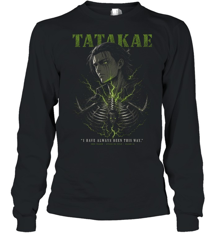 Eren Yeager Attack On Titan Tatakae Season 4 Long Sleeved T-shirt