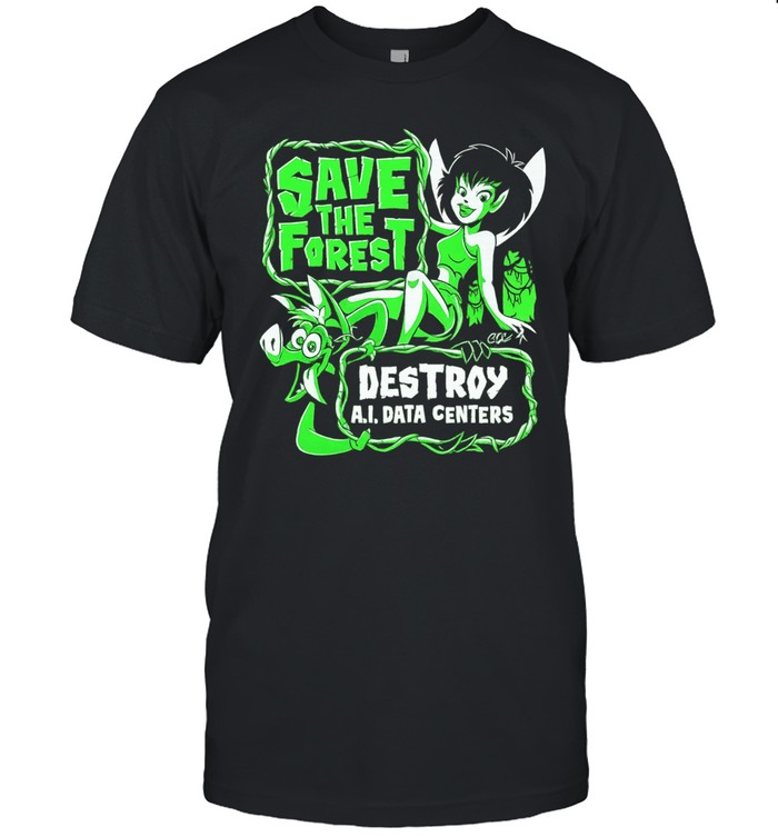 Fairy and goblin save the forest destroy AI data centers Classic Men's T-shirt