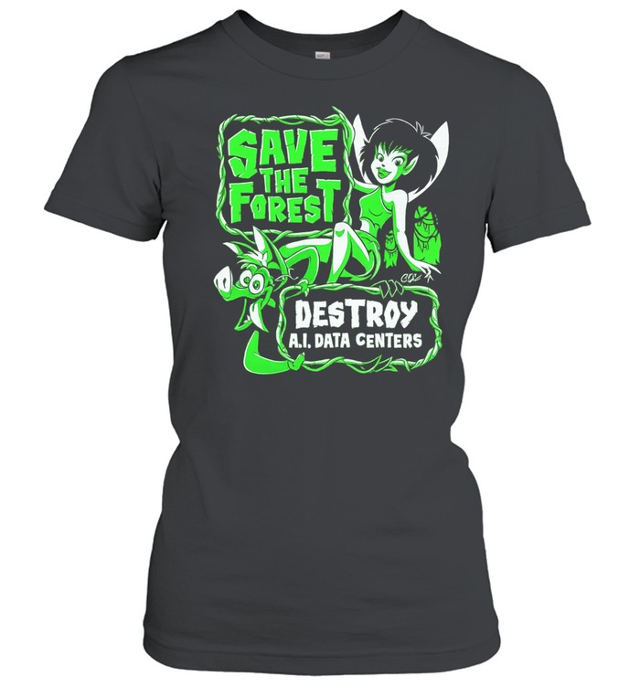 Fairy and goblin save the forest destroy AI data centers Classic Women's T-shirt