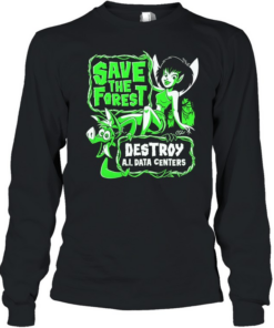 Fairy and goblin save the forest destroy AI data centers Long Sleeved T-shirt