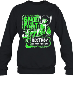 Fairy and goblin save the forest destroy AI data centers Unisex Sweatshirt
