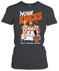Finals Jalen Brunson, Josh Hart And Mikal Bridges Nova Knicks  Classic Women's T-shirt
