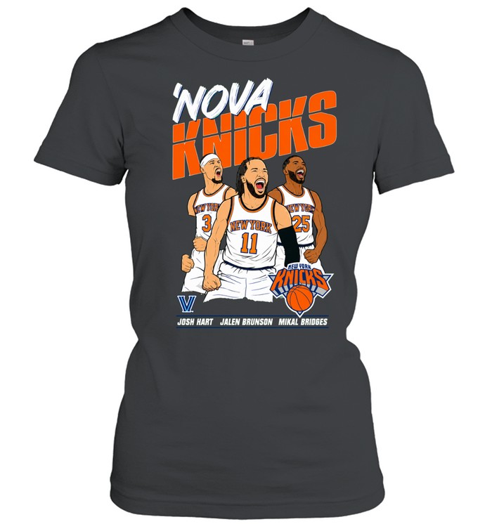 Finals Jalen Brunson, Josh Hart And Mikal Bridges Nova Knicks Classic Women's T-shirt