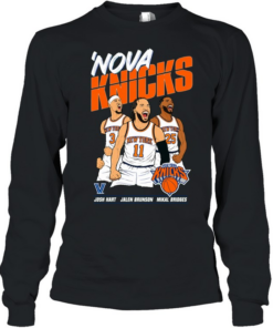 Finals Jalen Brunson, Josh Hart And Mikal Bridges Nova Knicks Long Sleeved T-shirt