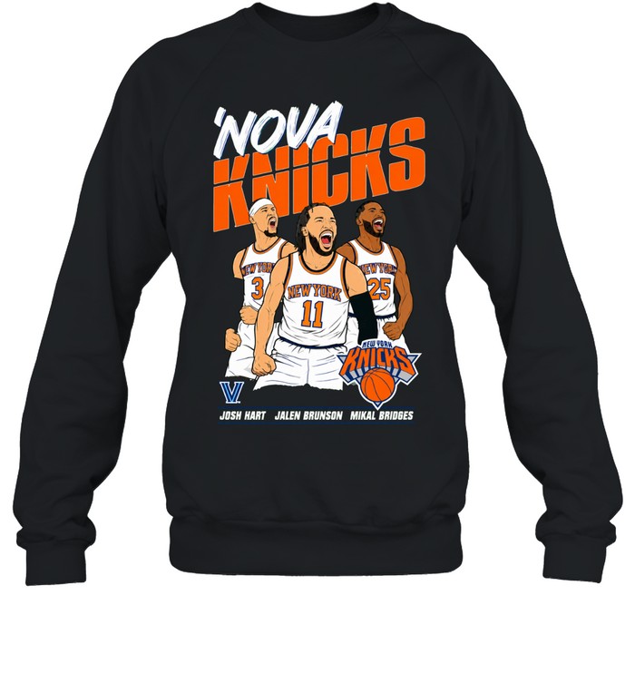 Finals Jalen Brunson, Josh Hart And Mikal Bridges Nova Knicks Unisex Sweatshirt