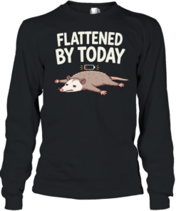 Flattened by Today Opossum Low Battery  Long Sleeved T-shirt