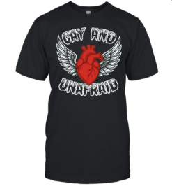 Gay and Unafraid Heart with Wings LGBTQ  Classic Men's T-shirt