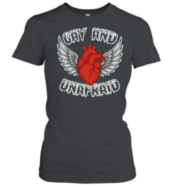 Gay and Unafraid Heart with Wings LGBTQ Classic Women's T-shirt