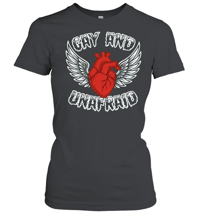 Gay and Unafraid Heart with Wings LGBTQ Classic Women's T-shirt