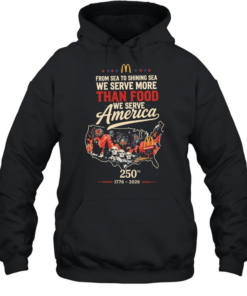 Golden arches restaurant we serve America 250th map poster Unisex Hoodie