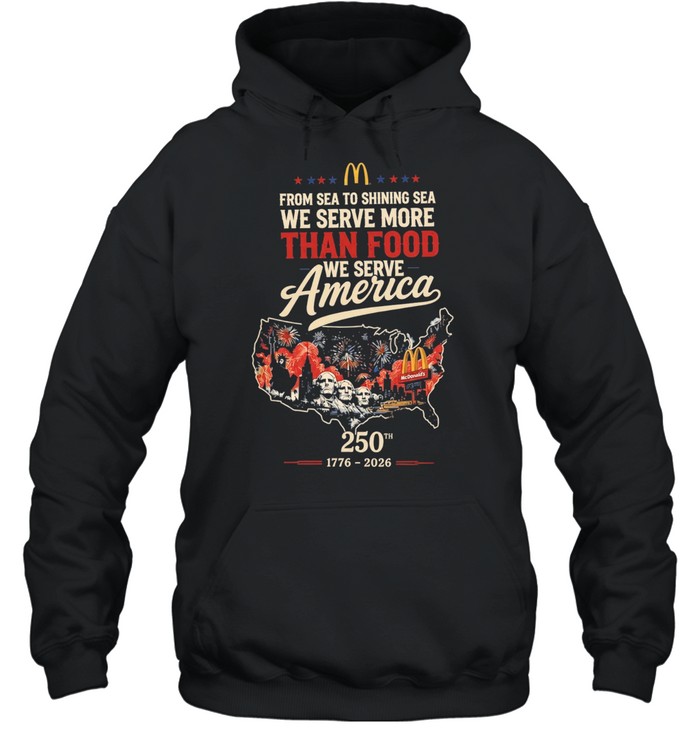 Golden arches restaurant we serve America 250th map poster Unisex Hoodie