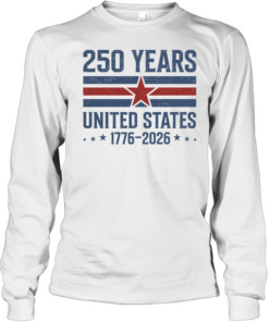 Good 250 Years 4th Of July 1176 2026 Patriotic Flag Retro  Long Sleeved T-shirt