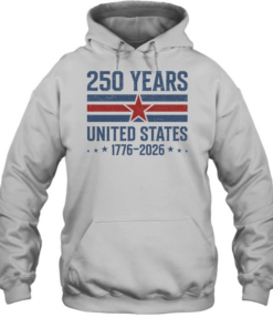 Good 250 Years 4th Of July 1176 2026 Patriotic Flag Retro  Unisex Hoodie