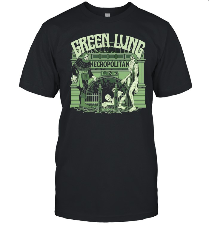 Green Lung Necropolitan Line zombies emerging from gate Classic Men's T-shirt