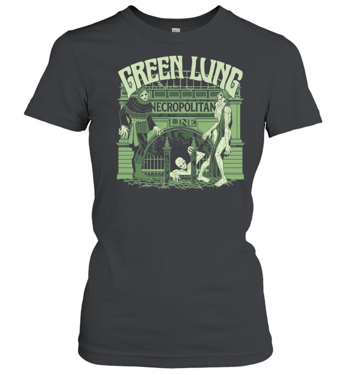 Green Lung Necropolitan Line zombies emerging from gate Classic Women's T-shirt