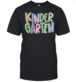 Groovy Multi-Color Layered Typography Kindergarten Back to School  Classic Men's T-shirt