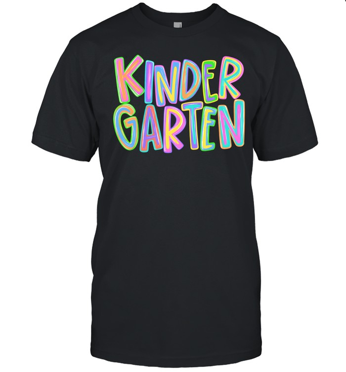 Groovy Multi-Color Layered Typography Kindergarten Back to School Classic Men's T-shirt