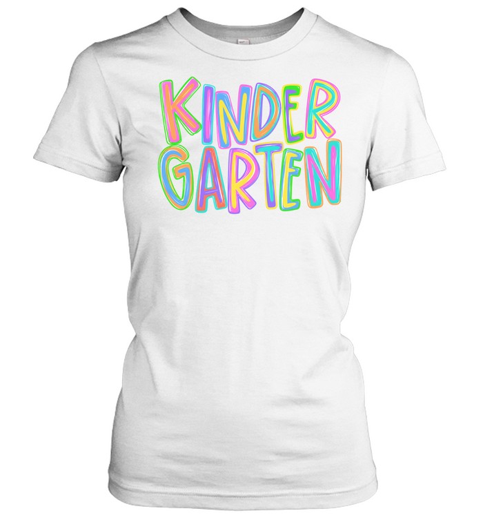 Groovy Multi-Color Layered Typography Kindergarten Back to School Classic Women's T-shirt