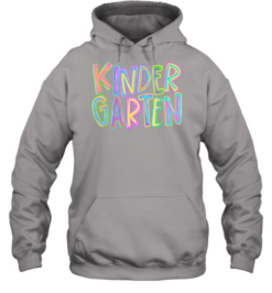 Groovy Multi-Color Layered Typography Kindergarten Back to School Unisex Hoodie