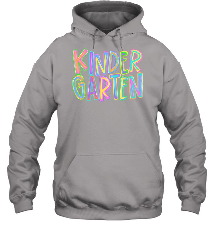 Groovy Multi-Color Layered Typography Kindergarten Back to School Unisex Hoodie