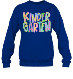 Groovy Multi-Color Layered Typography Kindergarten Back to School Unisex Sweatshirt