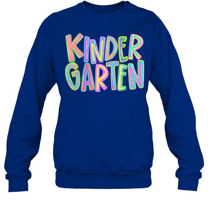 Groovy Multi-Color Layered Typography Kindergarten Back to School Unisex Sweatshirt