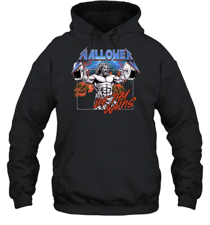 Hallowed Be Thy Gains Jesus Weightlifting Unisex Hoodie