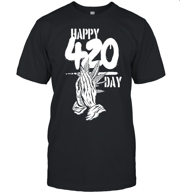 Happy 420 Day Praying Hands cannabis marijuana Classic Men's T-shirt
