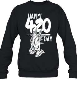 Happy 420 Day Praying Hands cannabis marijuana Unisex Sweatshirt