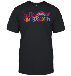 Hello Kindergarten T- with Cute Colorful Pastel Rainbow Graphic Classic Men's T-shirt