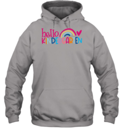 Hello Kindergarten T- with Cute Colorful Pastel Rainbow Graphic Unisex Hoodie