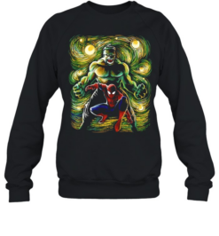 Hulk and Spider-Man Starry Night Marvel Unisex Sweatshirt