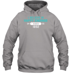 I believe in happy endings 1892 teal badge  Unisex Hoodie