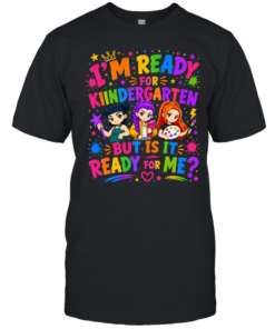 I'm Ready For Kindergarten But Is It Ready For Me Colorful Bubble Font  Classic Men's T-shirt