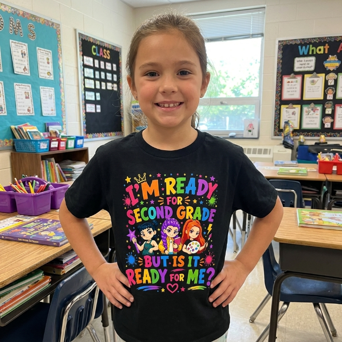 I'm Ready For Second Grade But Is It Ready For Me Colorful Bubble Font Shirt