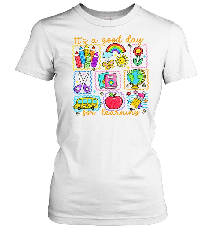 It's a Good Day for Learning T- with Colorful Crayon Doodles Classic Women's T-shirt