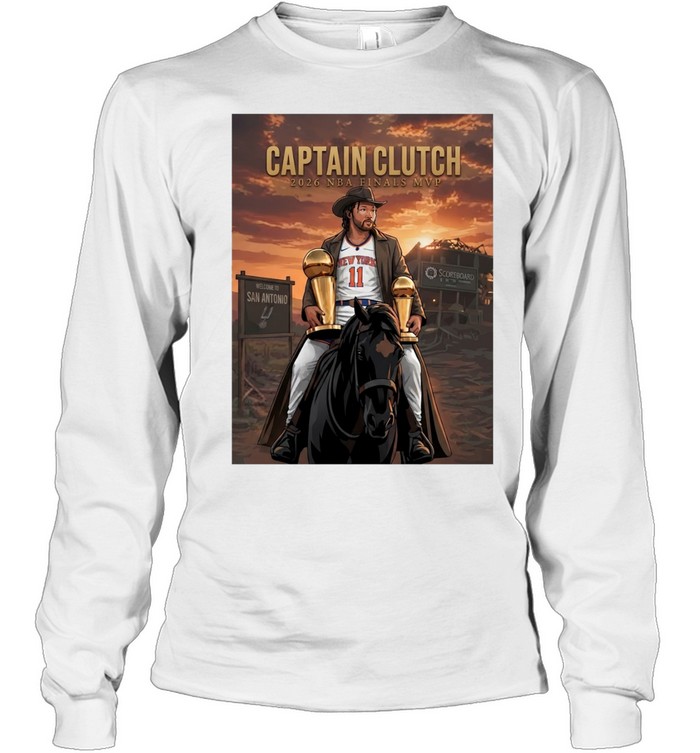Jalen Brunson Captain Clutch 2026 Finals Mvp Poster Long Sleeved T-shirt