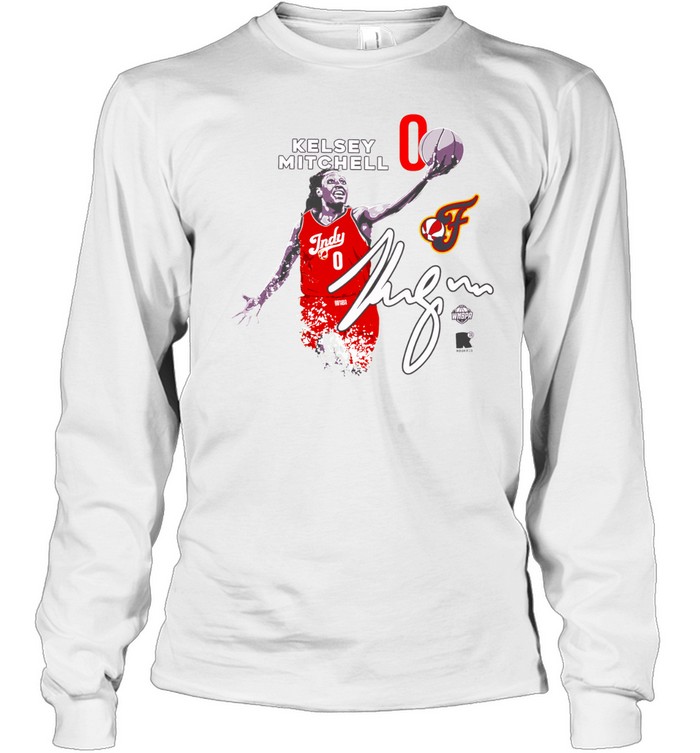 Kelsey Mitchell Indiana Fever Round21 Indy signature Long Sleeved T-shirt