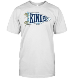 Kinder Blue Gingham Pennant T- with Navy Varsity Letters Classic Men's T-shirt