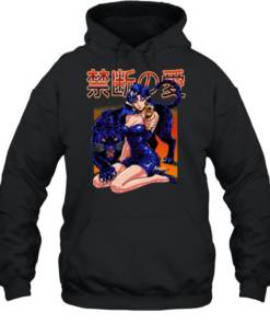 Kinshi no ai anime girl with black panther pistol Japanese kanji Unisex Hoodie