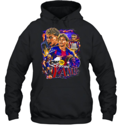 Lamine Yamal FC Barcelona La Liga Lamine Yamal signature Unisex Hoodie