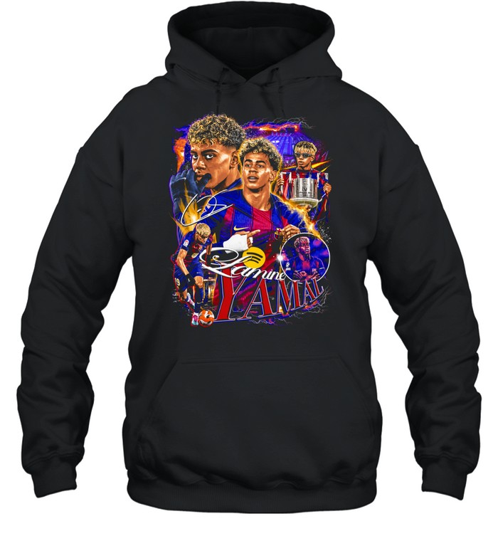 Lamine Yamal FC Barcelona La Liga Lamine Yamal signature Unisex Hoodie