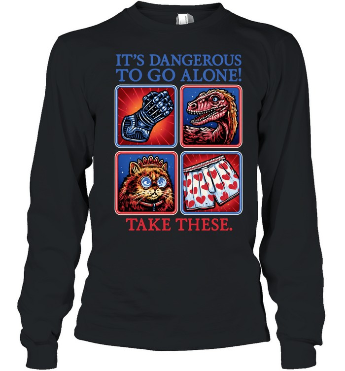 Legend of Zelda Gauntlet Raptor Cat Heart Boxers It’s dangerous to go alone Long Sleeved T-shirt