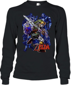Link Skull Legend of Zelda Hylian Shield WL Print the Legend of Zelda Long Sleeved T-shirt