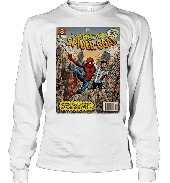 Lionel Messi Argentina National Team Spider-Man the Amazing Spider-Goat Long Sleeved T-shirt