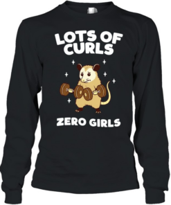 Lots of Curls Zero Girls Opossum Lifting Weights Long Sleeved T-shirt