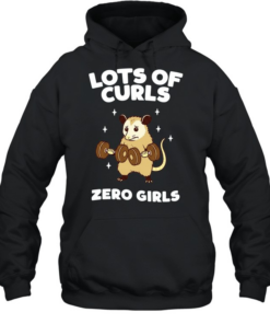 Lots of Curls Zero Girls Opossum Lifting Weights Unisex Hoodie