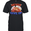 Never Give Up Gambling Roulette Cards and Money Classic Men's T-shirt